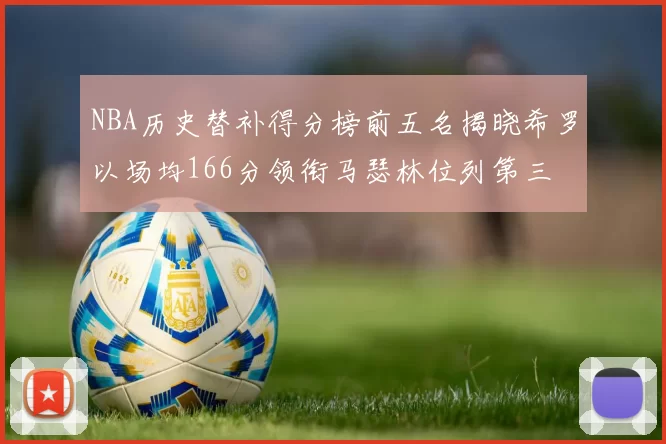 NBA历史替补得分榜前五名揭晓希罗以场均166分领衔马瑟林位列第三